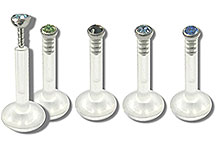 SL0380 Push-top Gem Plast-o Labret THUMBNAIL