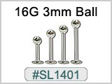 SL1401, 16G Micro-3mm Ball Labret THUMBNAIL