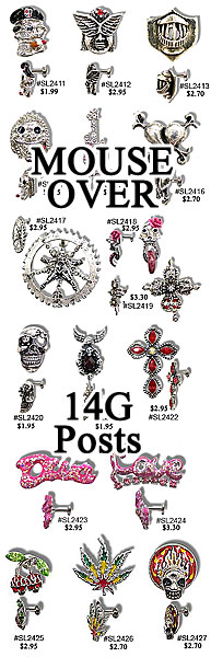 SL2410 Ear Labret Flat Back Pop Art MAIN