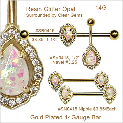 SN0415 14G Gold Plated Resin Opal MAIN