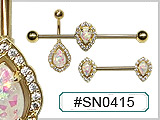 SN0415 14G Gold Plated Resin Opal THUMBNAIL