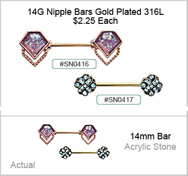 SN0416 Nipple Bars Gold Plated MAIN