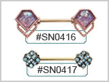SN0416 Nipple Bars Gold Plated THUMBNAIL