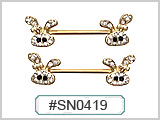 SN0419 Gold Plated Nipple Bar THUMBNAIL