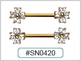 SN0420 Gold Plated Nipple Multi-Gems THUMBNAIL
