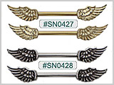 SN0427, Wing Nipple Barbell THUMBNAIL