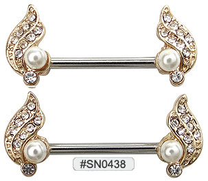 SN0438, Nipple Barbell with Pearls MAIN