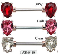 SN0439, Double Pear Shape Gem Nipple MAIN