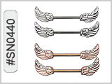 SN0440, Double Wing Gem, Nipple Bars THUMBNAIL