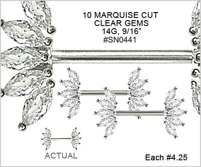 SN0441 10 Marquise Nipple Bars MAIN