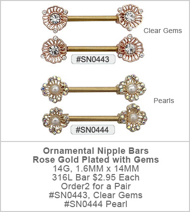 SN0443, Ornamental Gem, Nipple Bars MAIN