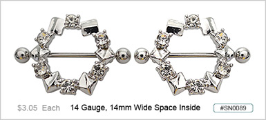 SN0089 Nipple Gems with "Silver"Color Nuggets MAIN