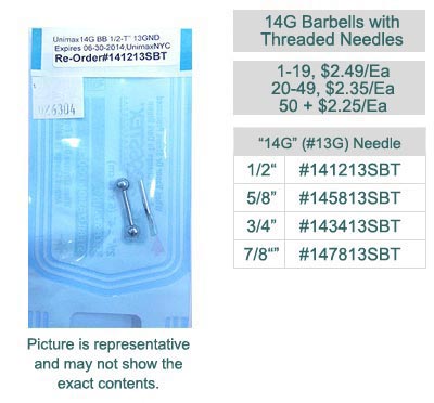Special Barbells with Threaded Needle MAIN