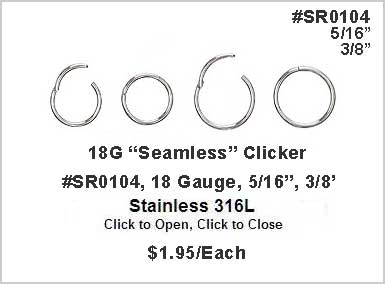 SR0104, 18G, Clicker "Seamless" No Ball MAIN