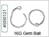 SR0121, 16G, Clicker with Clear Gem THUMBNAIL