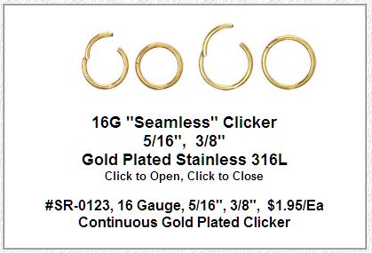 SR0123, 16G, Gold Plated CLICKER MAIN