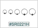 SR0221H, 17G Captive Hematite Bead Ring MAIN