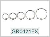 SR0421FX, 14G Captive Fixed Welded Ball SS Ring MAIN