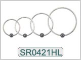 SR0426HL, 14G Captive Large Diameter Hematite Bead Ring MAIN