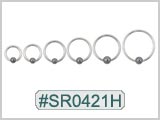 SR0421H, 14G Captive Hematite Bead Ring MAIN