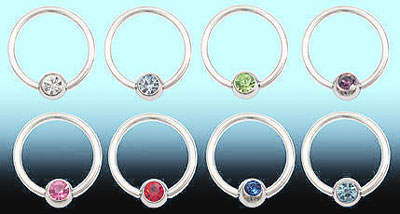 Gem Ball 14 Gauge Captive Ball Rings MAIN
