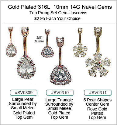 SV0309 14G Navel Gold Plated Gem MAIN
