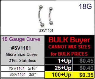 SV1101, 18G Curved Barbells MAIN