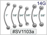 SV1103, 14G Long Curved Barbells THUMBNAIL