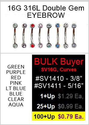 SV1410-11, Double Gem Ball Eyebrow Curve MAIN