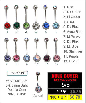 SV1412, Double Gem Long Bar Navel Curves MAIN