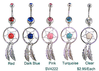 SV4222 Dream Catcher Gem Navel Dangle MAIN