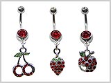 SV5627, Red 14 Gauge Navel Dangles THUMBNAIL