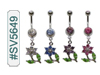 SV5649, Flower  Dangle Gem 14G Navel Curve THUMBNAIL