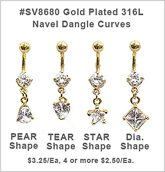 SV8680 Gold Plated Navel Dangles MAIN