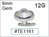 TE1161, Round 8mm Gem Micro Dermal THUMBNAIL