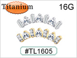 #TL1605 Titanium ASTM F136 7 Gem Threaded THUMBNAIL
