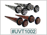 UVT1002 Zebra, Leopard Tapers for 16G Piercing THUMBNAIL
