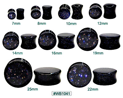 WB1041, Deep Blue Shimmering Sparkle Ear Plugs MAIN
