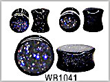 WB1041, Deep Blue Shimmering Sparkle Ear Plugs THUMBNAIL