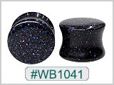 WB1041, Deep Blue Shimmering Sparkle Ear Plugs THUMBNAIL