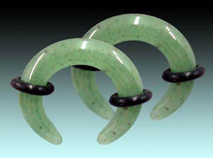 WB1136 Ear Crescent Stone Adventurine Pair MAIN