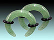 WB1136 Ear Crescent Stone Adventurine Pair THUMBNAIL