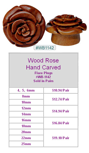 WB1142 Wood Rose Plugs MAIN