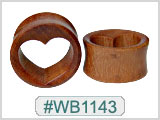 WB1143 Wood Heart Hollow Plugs THUMBNAIL