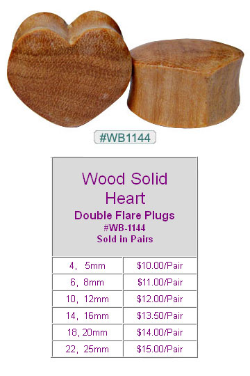 WB1144 Wood Solid Heart Plugs MAIN