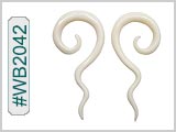 WB2042, White Bone Ear Spirals with Tail THUMBNAIL