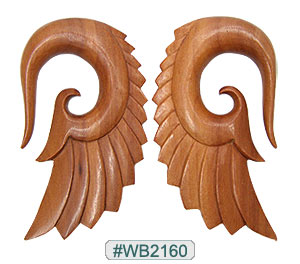 WB2160 Carved Seraphim Wing Wood Ear Style MAIN