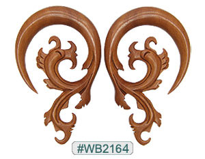 WB2164 Carved Filigree Sabo Wood Ear Style MAIN