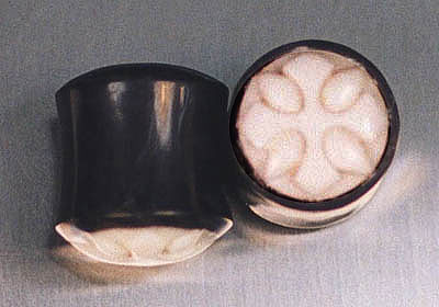 WB3501 Horn with White Cross Inlay Plug Pairs MAIN