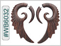 #WB6032 -  Wooden Tribal Earring - Wings THUMBNAIL